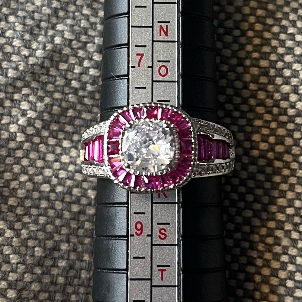Pink & Crystal Cubic Zirconia Ring